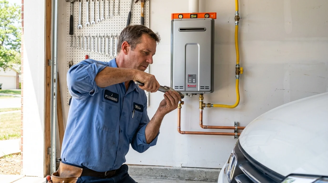 Tankless water heater installation by a Johns Plumbing LLC plumber in Keosauqua